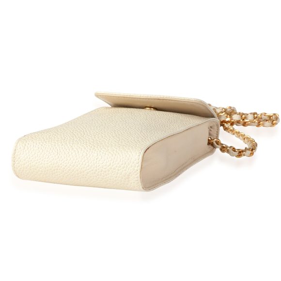 Chanel Vintage Cream Caviar Leather CC Stitch Crossbody Cellphone Holder - Picture 7 of 7